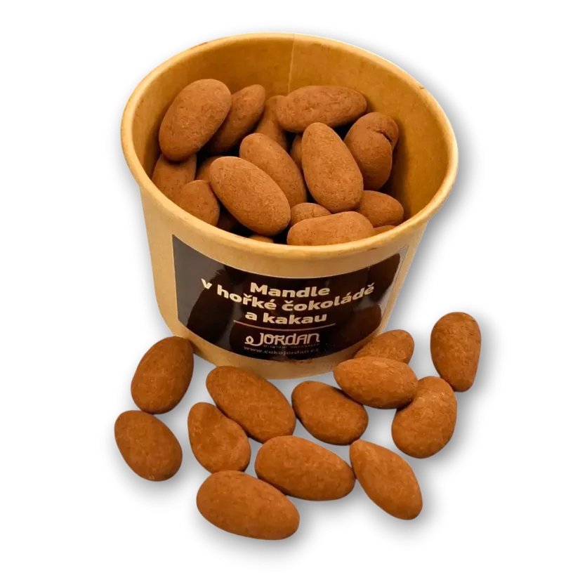 Mandle v hořké čokoládě a kakau, 100g