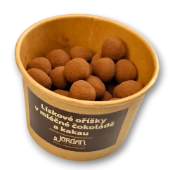 Lískové oříšky v mléčné čokoládě a kakau, 100g
