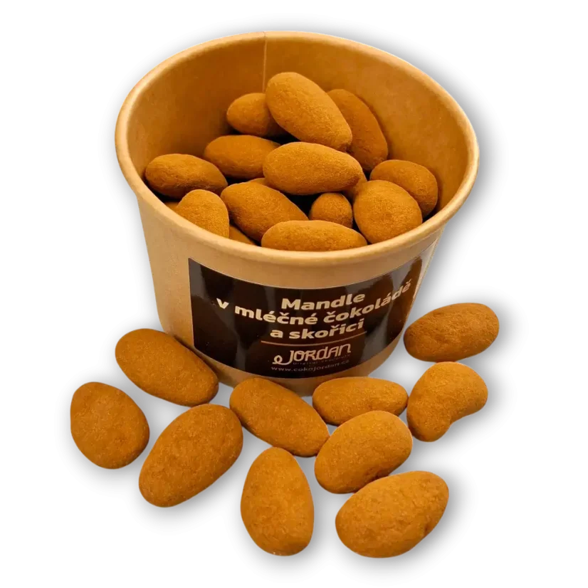 Mandle v mléčné čokoládě a skořici, 100g