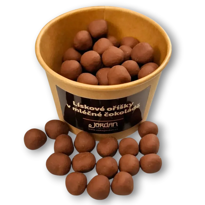 Lískové oříšky v mléčné čokoládě, 100g