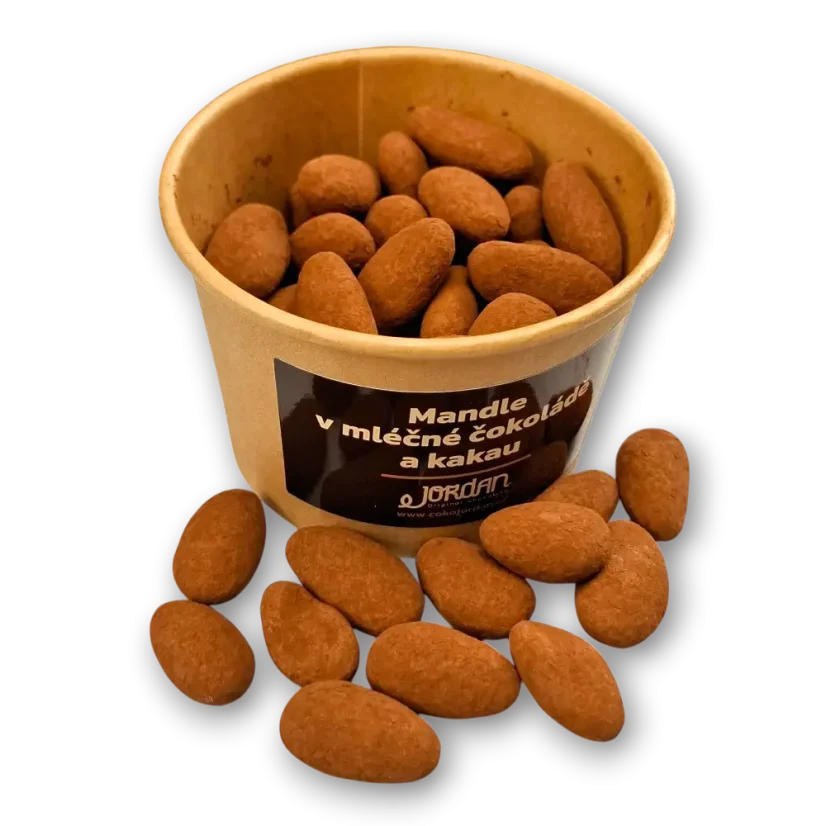 Mandle v mléčné čokoládě a kakau, 100g