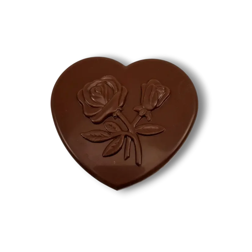 Čokoládové srdce z mléčné čokolády s dražovanými mandlemi, 250g