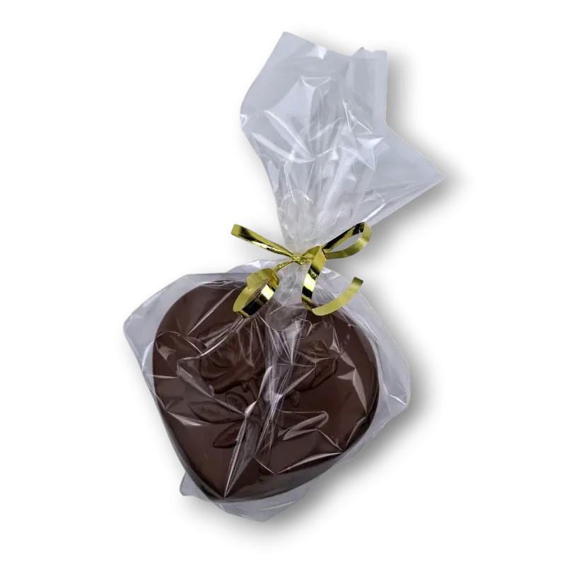 Čokoládové srdce z mléčné čokolády s dražovanými mandlemi, 250g - Druh čokolády: Ruby