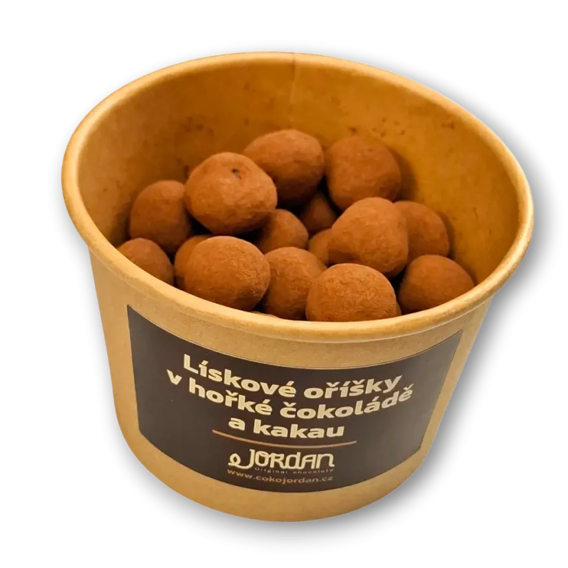 Lískové oříšky v hořké čokoládě a kakau, 100g