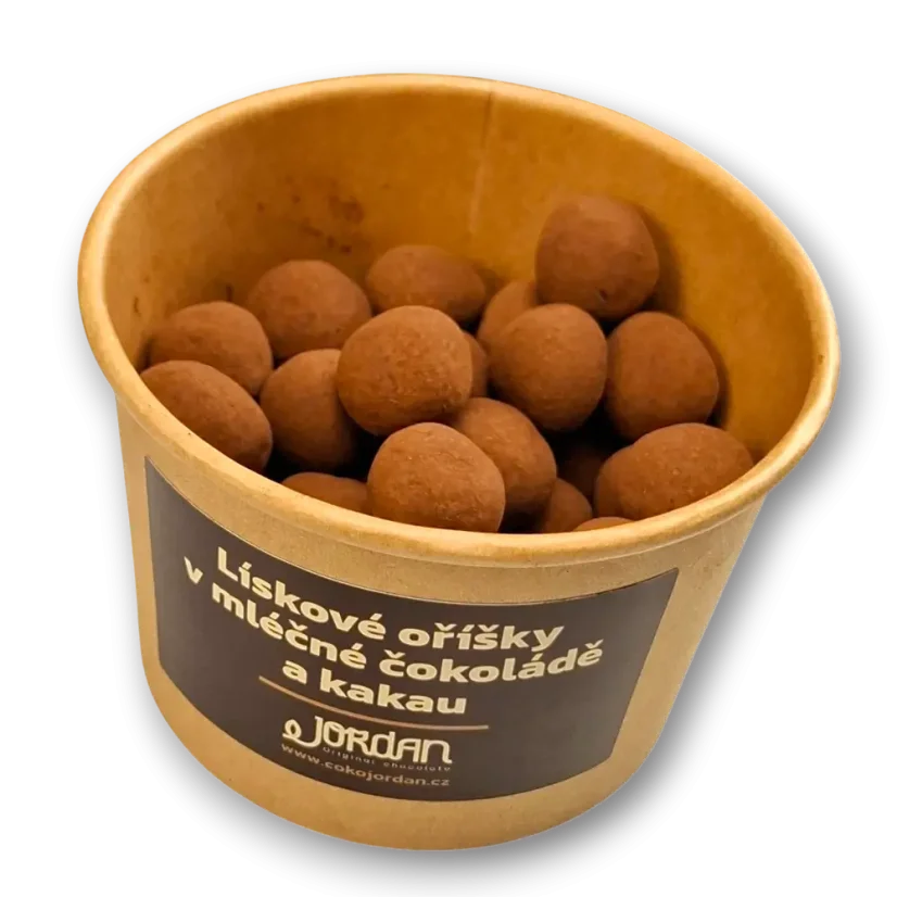 Lískové oříšky v mléčné čokoládě a kakau, 100g